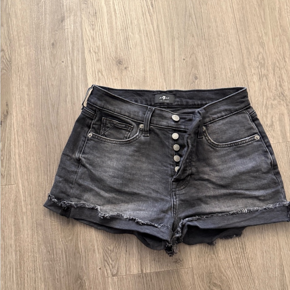 7 For All Mankind Black Denim Women Shorts